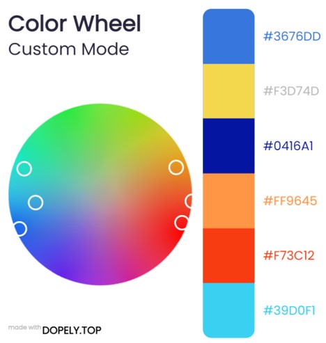Example 2 Color Palette from Dopely Color Wheel