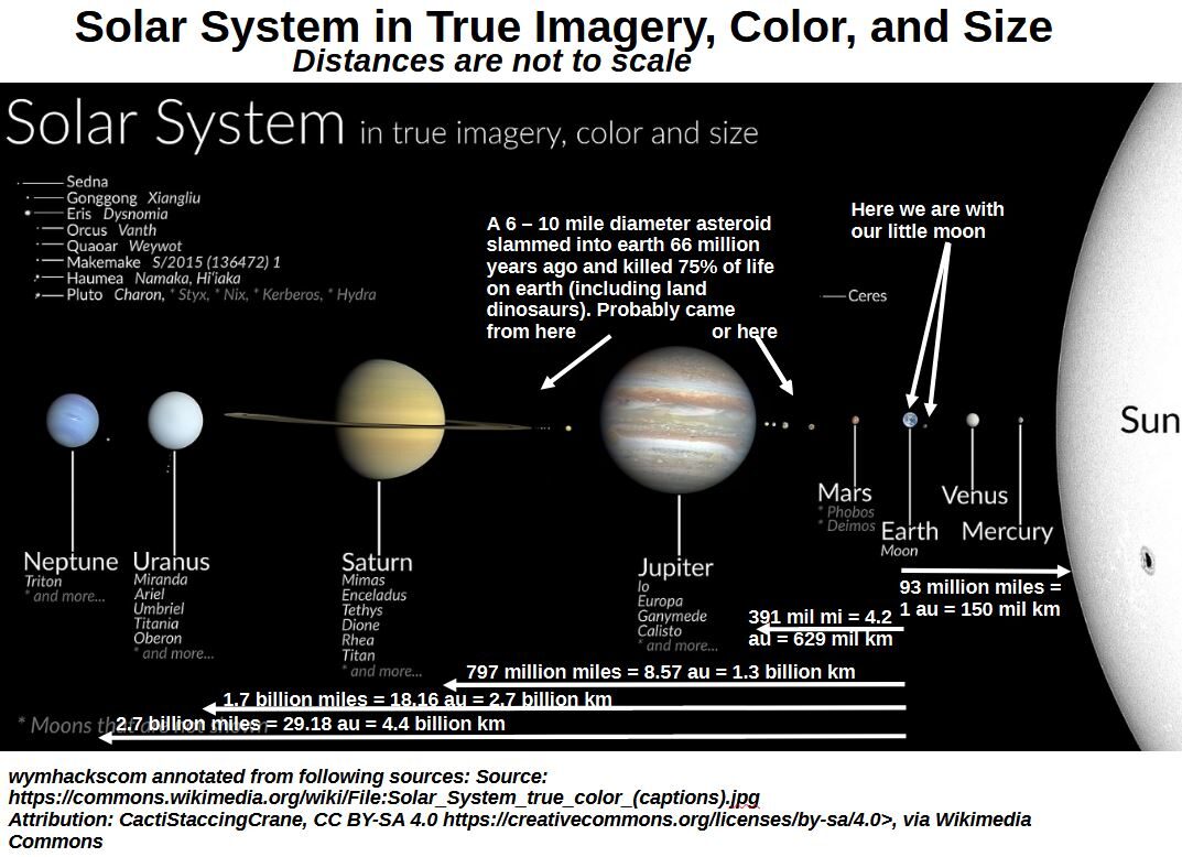 Solar System Scaled for Size